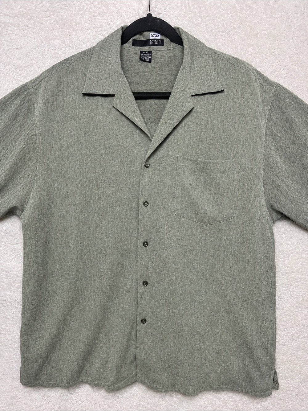 Point X Relaxed Button-Up Shirt - Sage Green size XL 0733